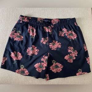 Abercrombie & Fitch Navy Shorts with Pink Floral Print - NWT
